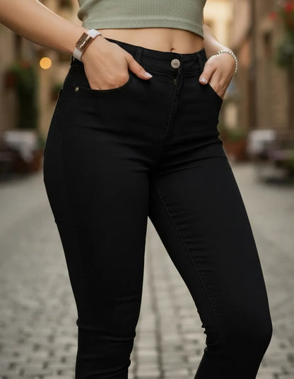 Jeans Mujer Skinny Pitillo Tiro Alto Elasticado Push Up